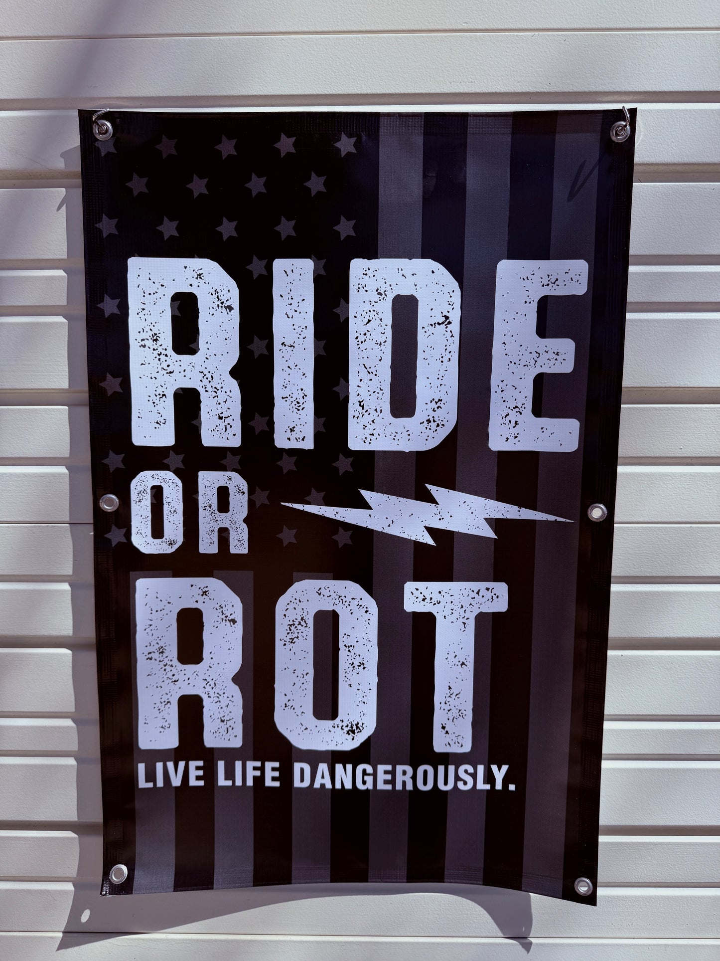 Ride Or Rot Live Dangerously American Ghost Banner