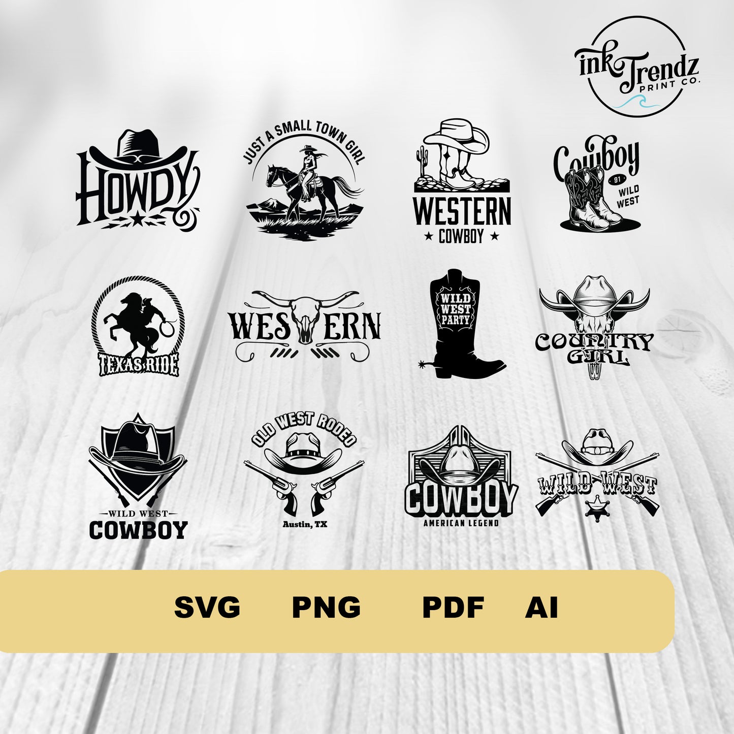Cowboy & Cowgirl Western Themed Art Download, western SVG, Cowboy SVG, Cowgirl SVG