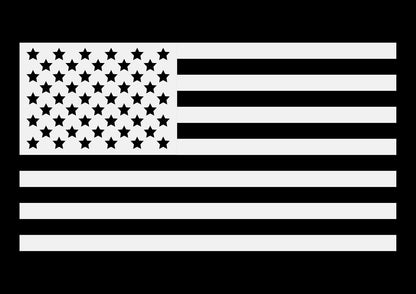 American Flag DTF Heat Transfer, 3.25" x 1.75" White Silhouette