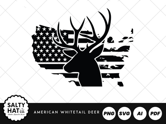 Patriotic Big Buck SVG, Whitetail Deer SVG, Deer Hunting, Hunting SVG, Whitetail Buck, Deer Season, Hunting Design (Copy)