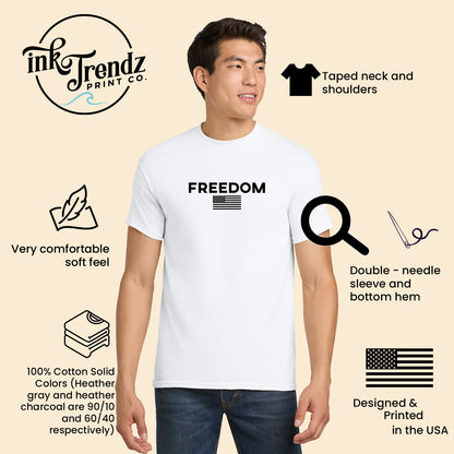 Freedom Patriotic Monotone Flag Edition T-Shirt